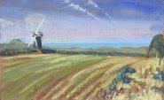 Painting by Stephen Johnston of a Norfolk Windmill