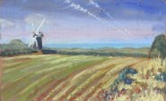 Painting by Stephen Johnston of a Norfolk Windmill