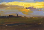 Painting by Tushar Sabale of Burnham windmill, Norfolk
